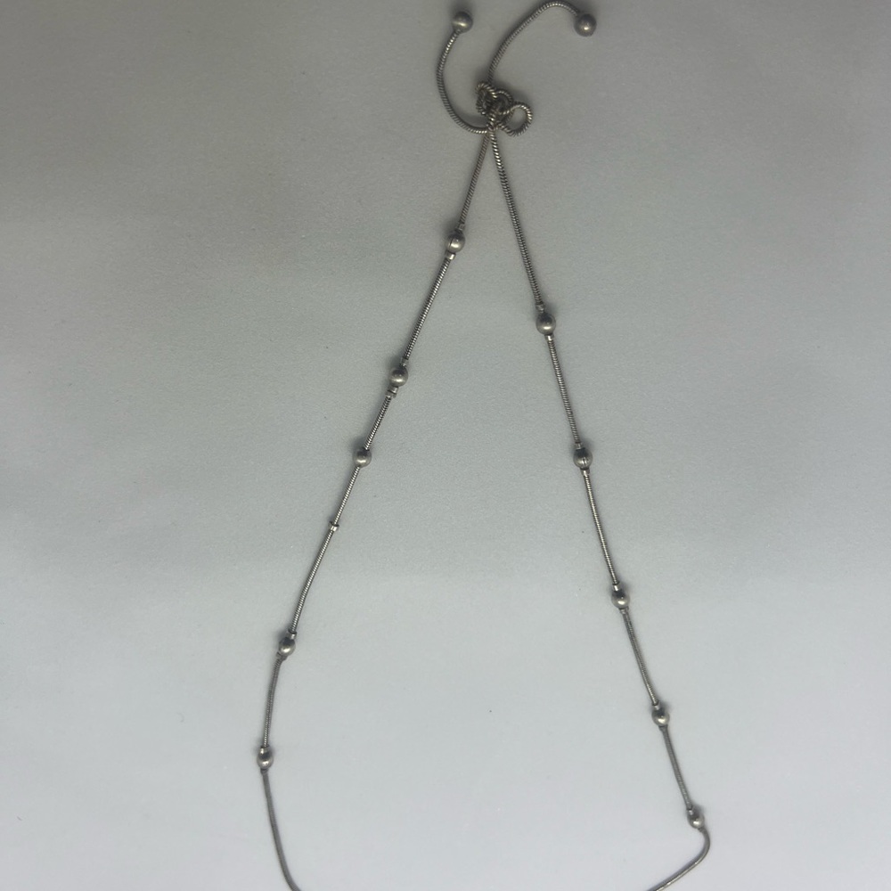 Elegant Solid Silver Unique  Beaded Necklace Chain - Picture 5 of 5